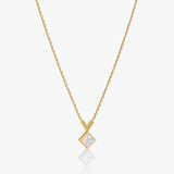 Arrow 14K Gold Necklace w. Princess Cut Lab-Grown Diamond