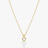 Arrow 14K Gold Necklace w. Round Cut Lab-Grown Diamond