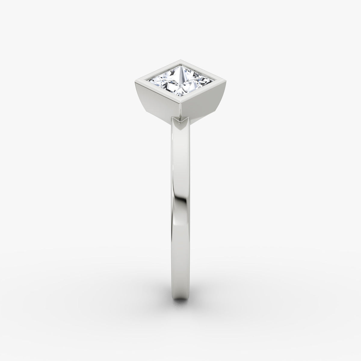 Arrow Cuff 14K Whitegold Ring w. Lab-Grown Diamond