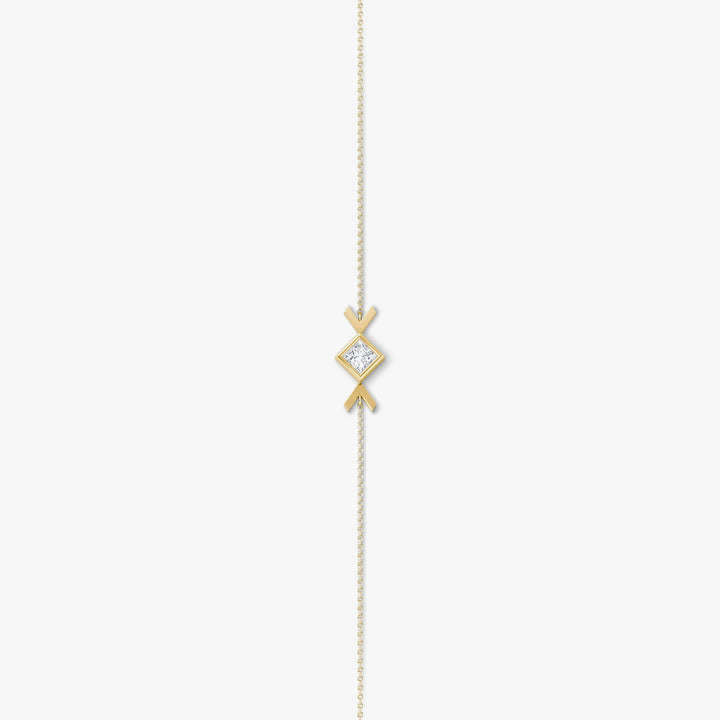 Arrow 14K Gold Bracelet w. Princess Cut Lab-Grown Diamond