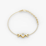 Arrow 14K Gold Bracelet w. Princess Cut Lab-Grown Diamond