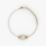 Arrow 14K Gold Bracelet w. Round Cut Lab-Grown Diamond