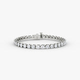 Large Tennis Gold Tennis Bracelet w. Lab-Grown Diamond