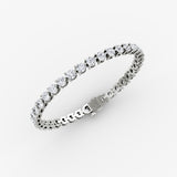 Large Tennis Gold Tennis Bracelet w. Lab-Grown Diamond