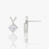 Arrow 14K Whitegold Studs w. Lab-Grown Diamond