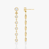 Arrow Drop Gold Earrings w. Lab-Grown Diamond