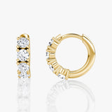 Half Eternity 14K Gold Hoops w. Lab-Grown Diamond