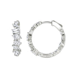Mixed Shape 14K Whitegold Hoops w. Lab-Grown Diamond