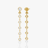 Arrow Drop Gold Earrings w. Lab-Grown Diamond