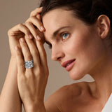 V 5 Row Pavé 14K Whitegold Ring w. Lab-Grown Diamond