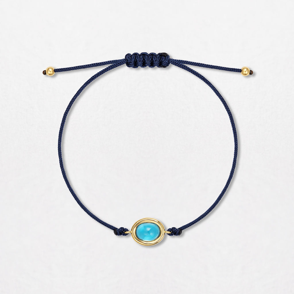 Himmelblå Pebble 18k Guld Armbånd