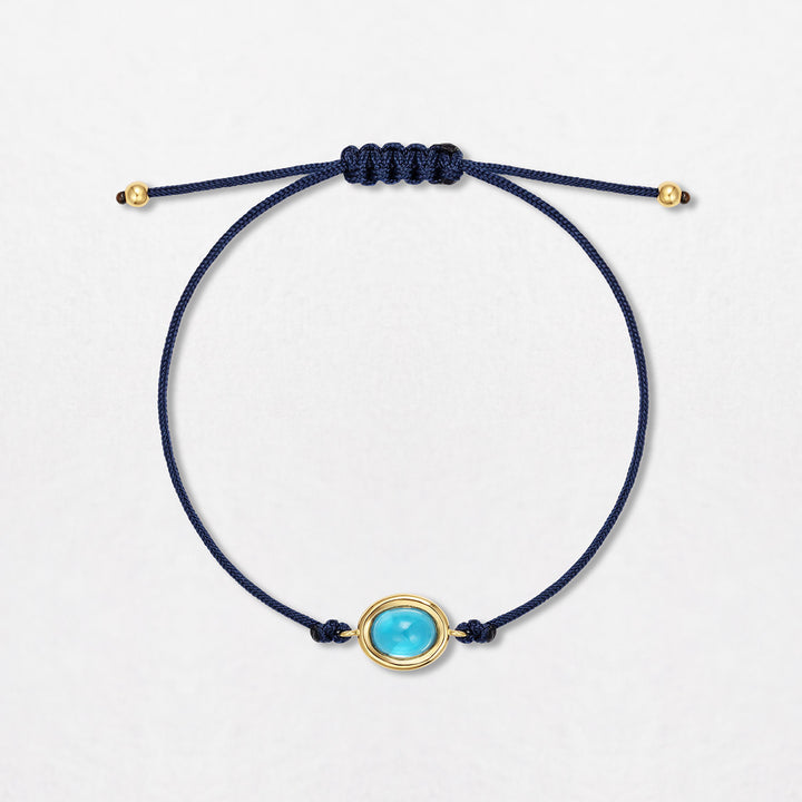 Sky Blue Pebble 18K Gold Bracelet