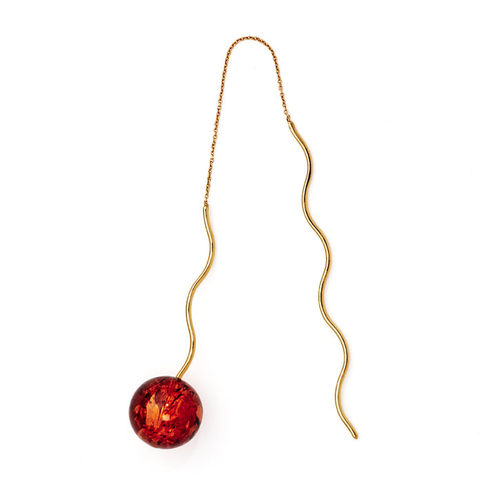 Cordelia Electrum Forgyldt ørering m. rav