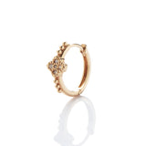 Nina Flower Mini 18K Gold Hoop w. Diamonds
