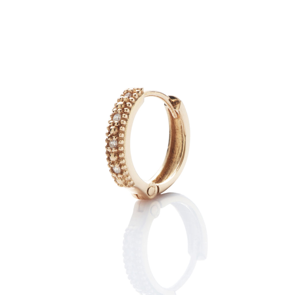 Pls Stella Mini 18k Guld Hoop m. Diamanter
