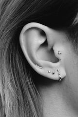 Triad 12 14K White Gold Stud w. Lab-Grown Diamonds