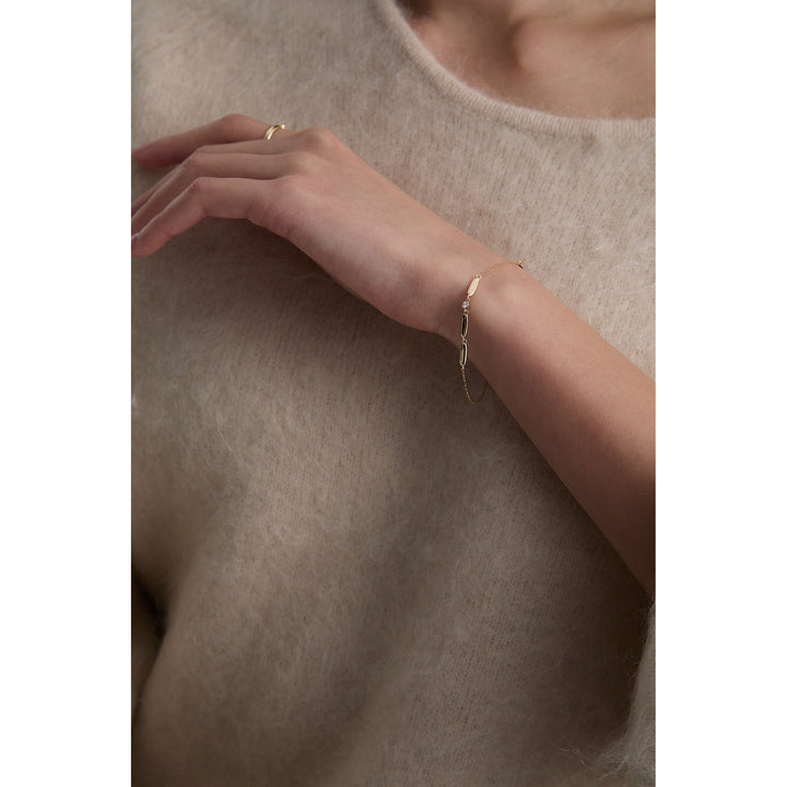 Cube N°2 18K Gold Bracelet w. Diamond