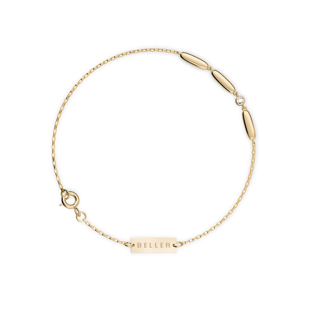 Cube N°2 18K Gold Bracelet w. Diamond
