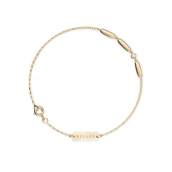 Cube N°2 18K Gold Bracelet w. Diamond