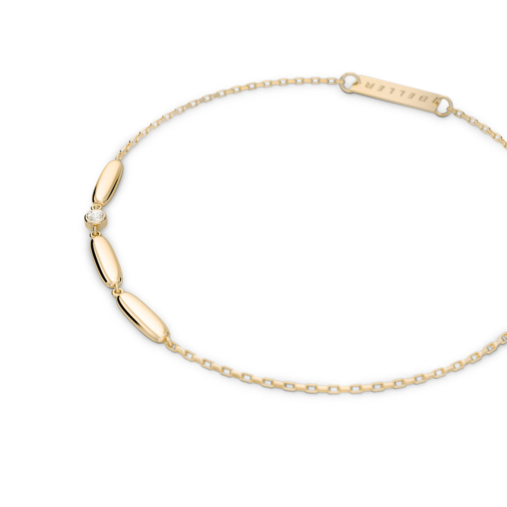 Cube N°2 18K Gold Bracelet w. Diamond