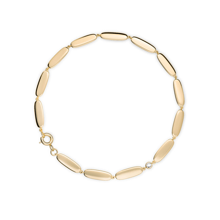 Cube N°3 18K Gold Bracelet w. Diamond