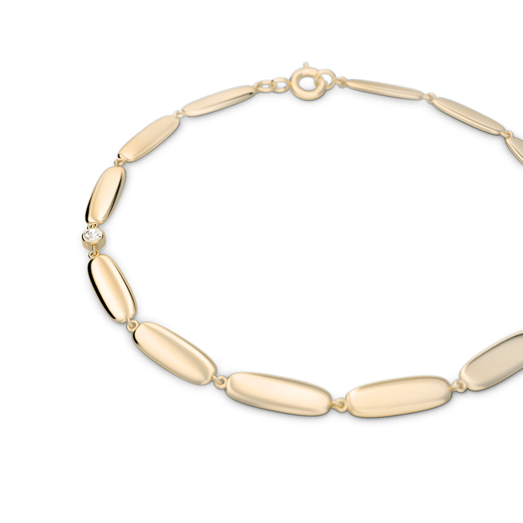 Cube N°3 18K Gold Bracelet w. Diamond