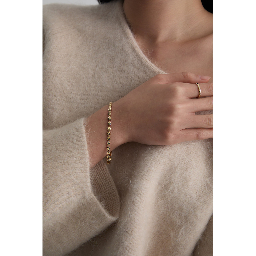 Cube N°5 18K Gold Bracelet w. Diamond