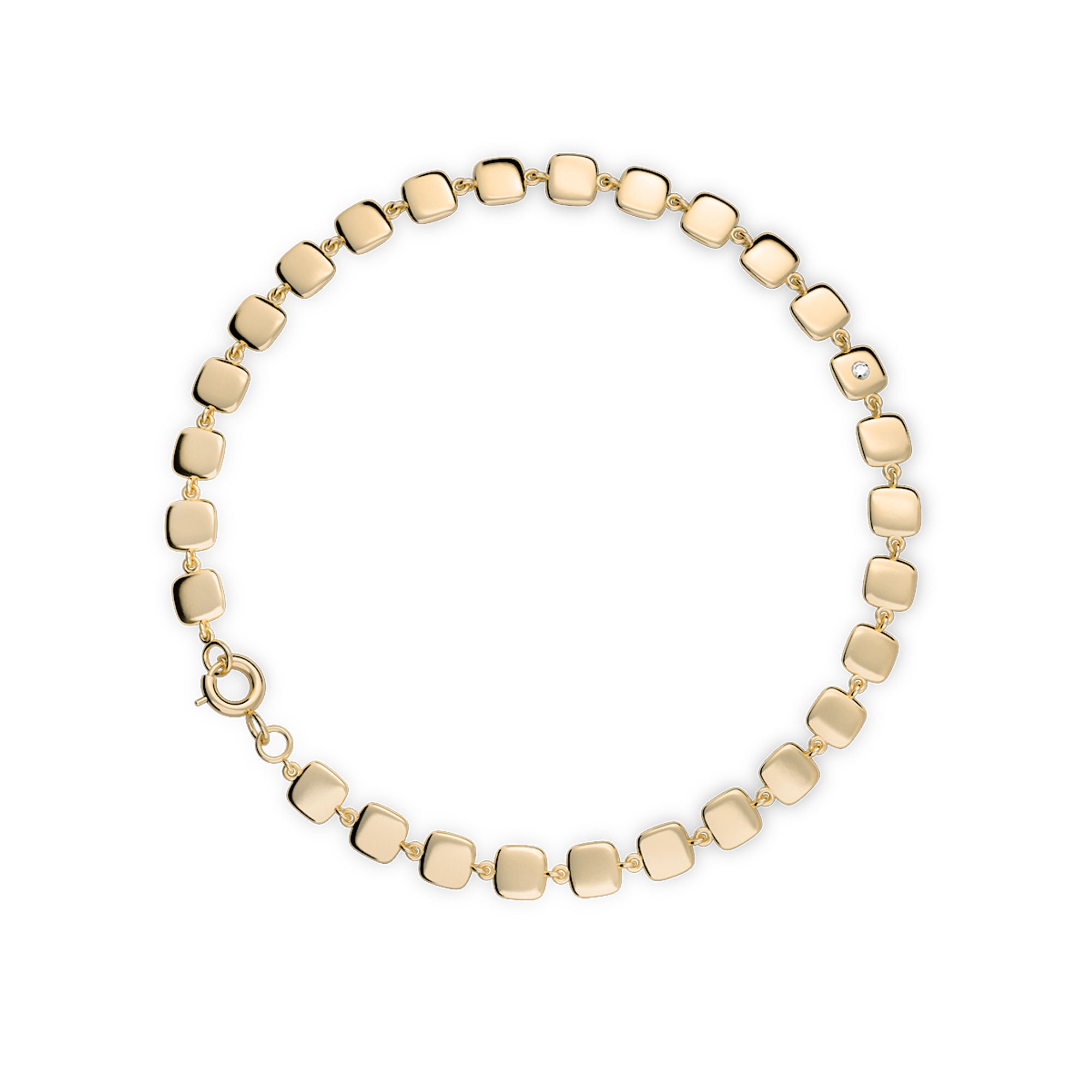 Cube N°5 18K Gold Bracelet w. Diamond