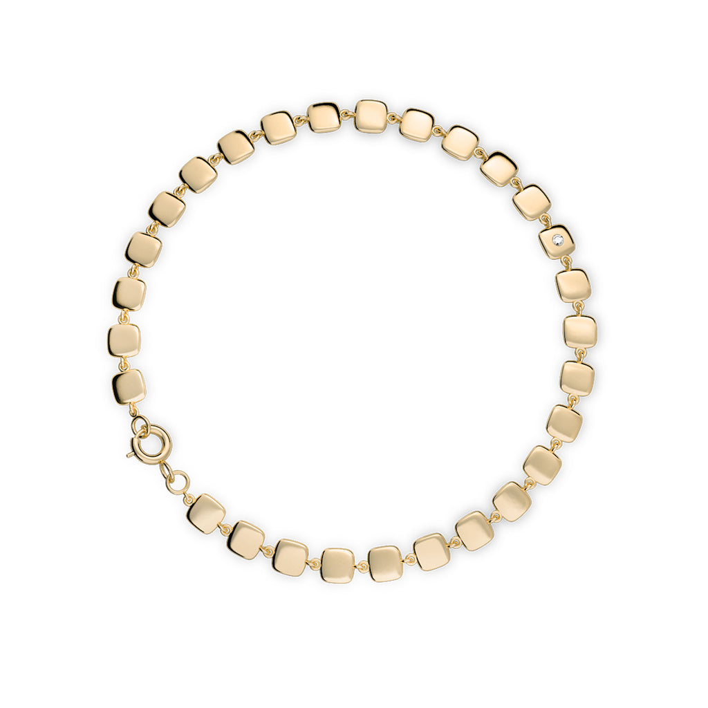 Cube N°5 18K Gold Bracelet w. Diamond