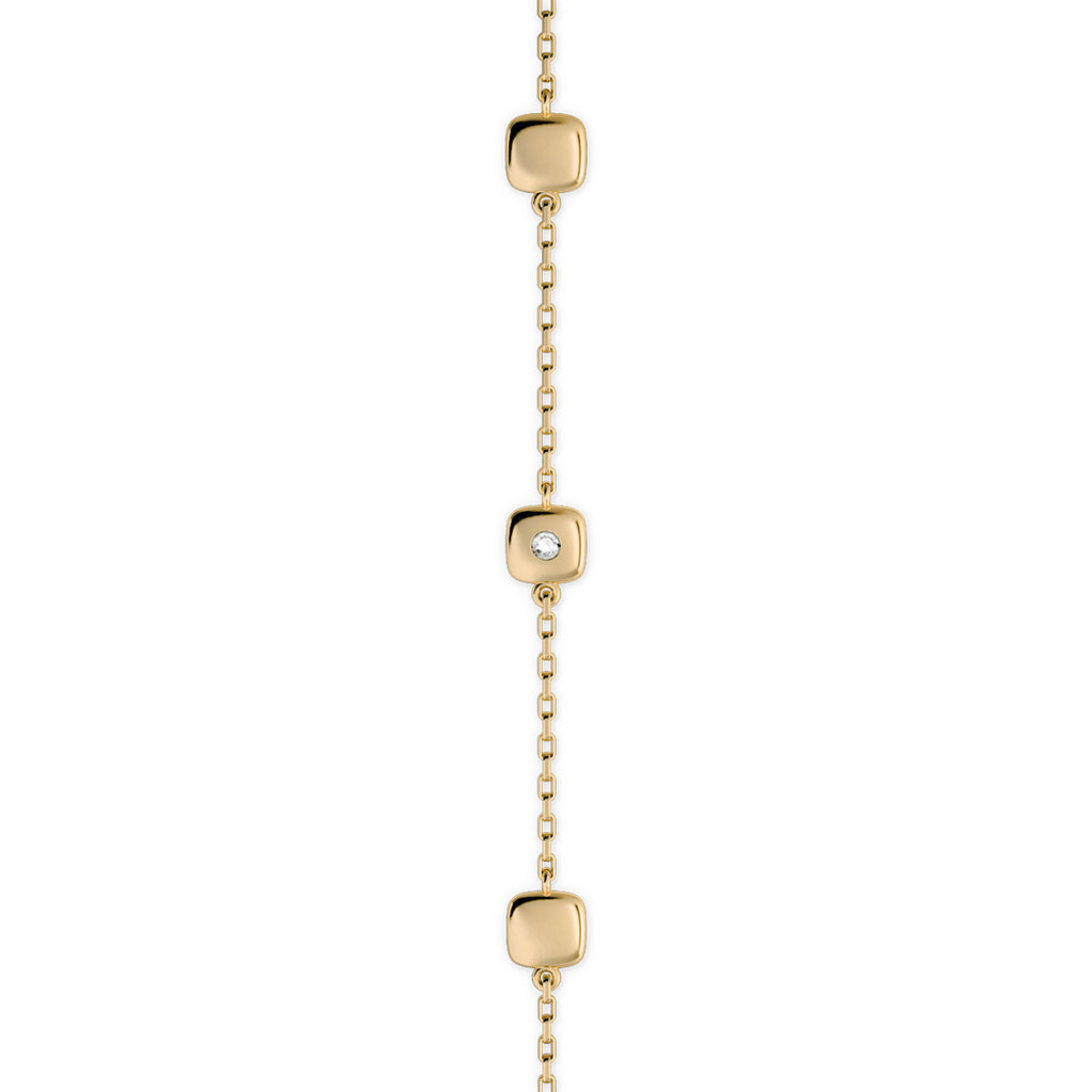 Cube N°6 18K Gold Bracelet w. Diamond