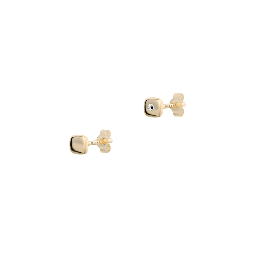 Cube N°1 18K Gold Earrings w. Diamond