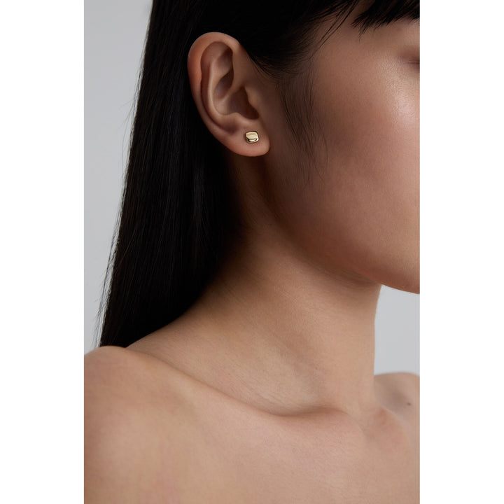 Cube N°2 18K Gold Earrings w. Diamond