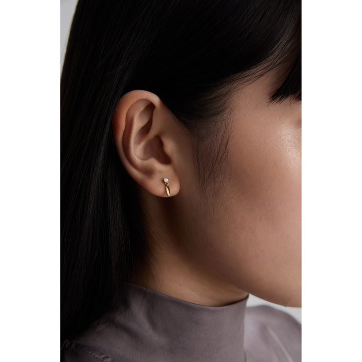 Cube N°8 18K Gold Earrings w. Diamond