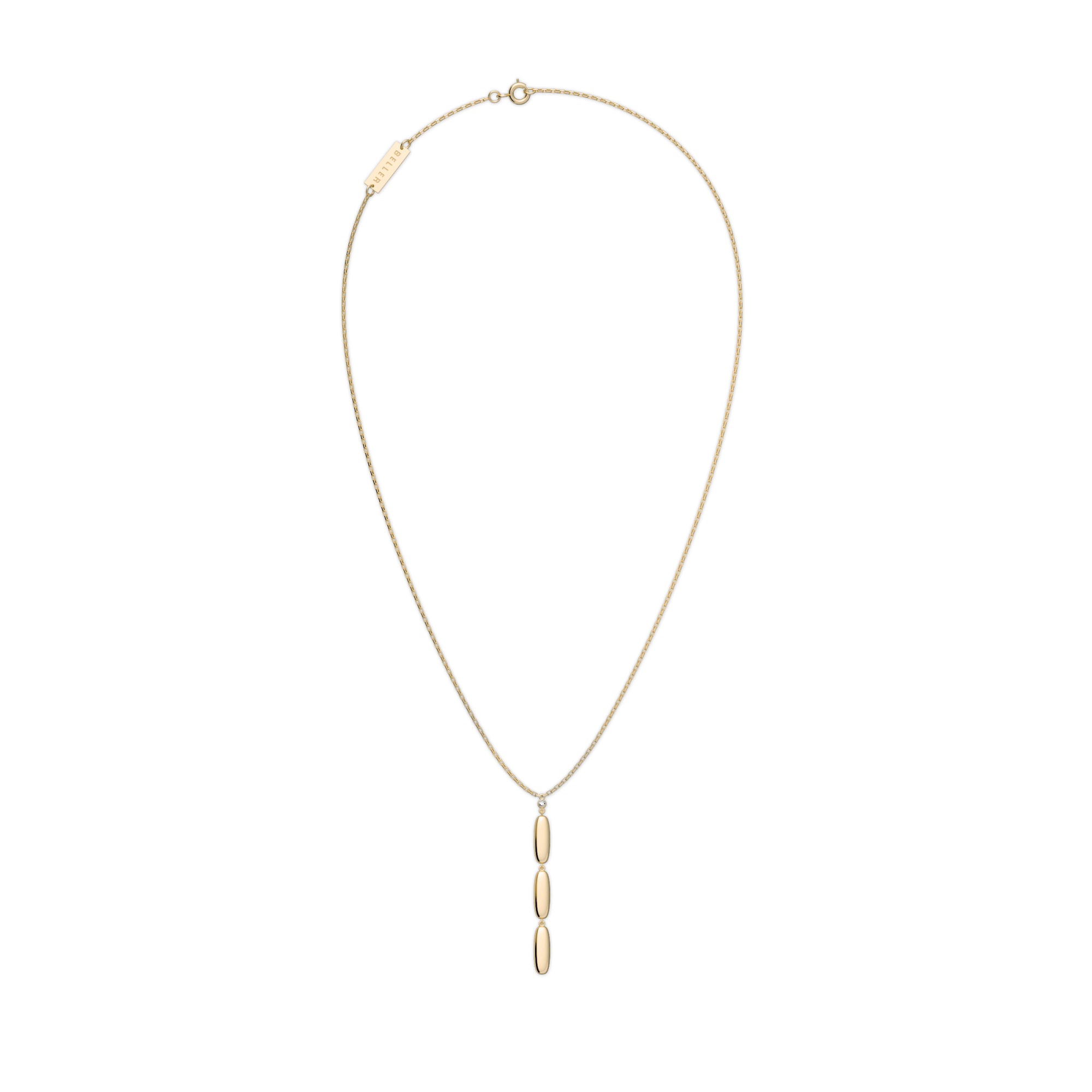 Cube N°2 18K Gold Necklace w. Diamond