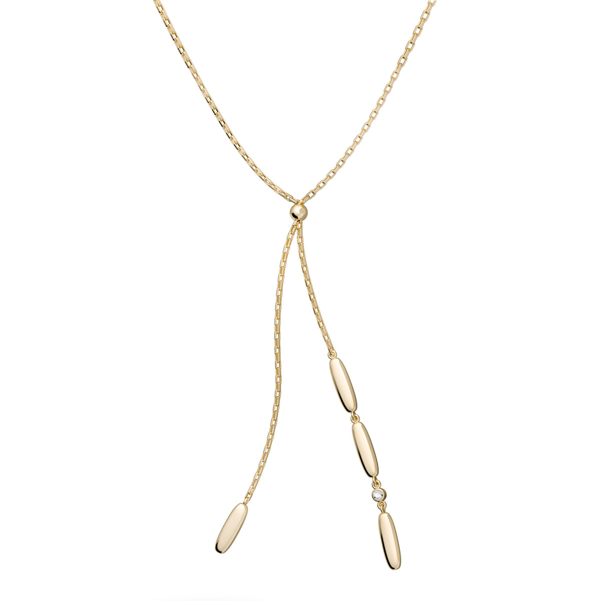 Cube N°5 18K Gold Necklace w. Diamond