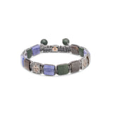 10mm Lock 18K Rosegold Bracelet w. Diamonds, Sapphire & Tanzanite