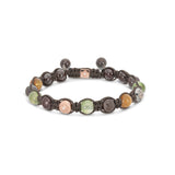 8mm geflochtenes 18K Rosengoldarmband w. Mondstein, Sapphire & Diamondss