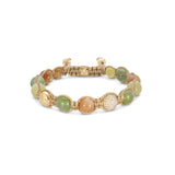 10mm Braided 18K Gold Bracelet w. Moonstone, Sapphire & Diamondss