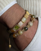 10mm Lock 18K Gold Bracelet w. Moonstone, Sapphire & Diamondss