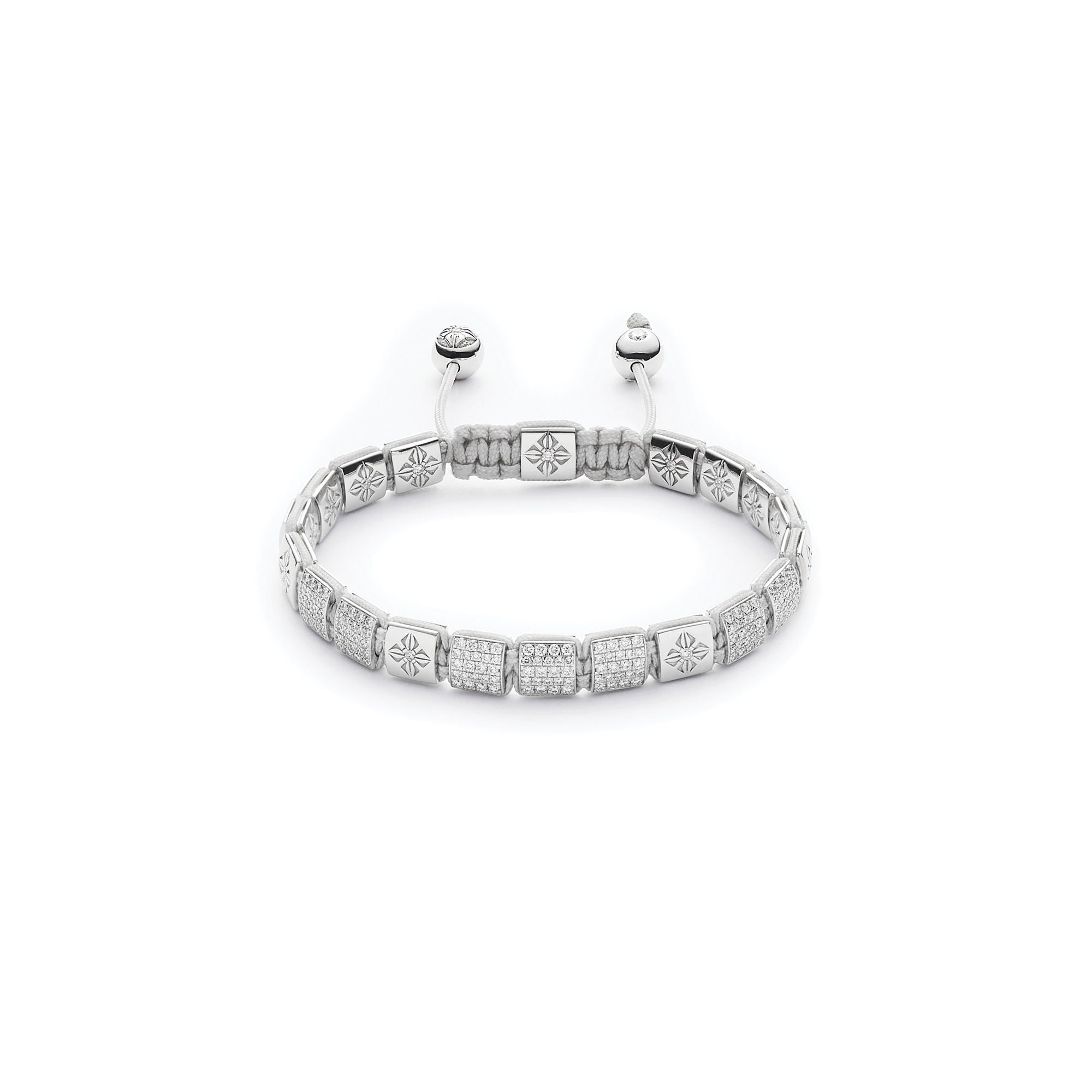 6mm Lock 18K Whitegold Bracelet w. Diamonds