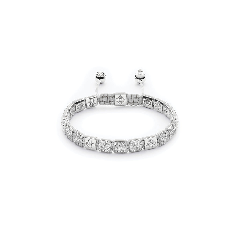 6 mm lås 18k whitegold Armbånd m. Diamanter
