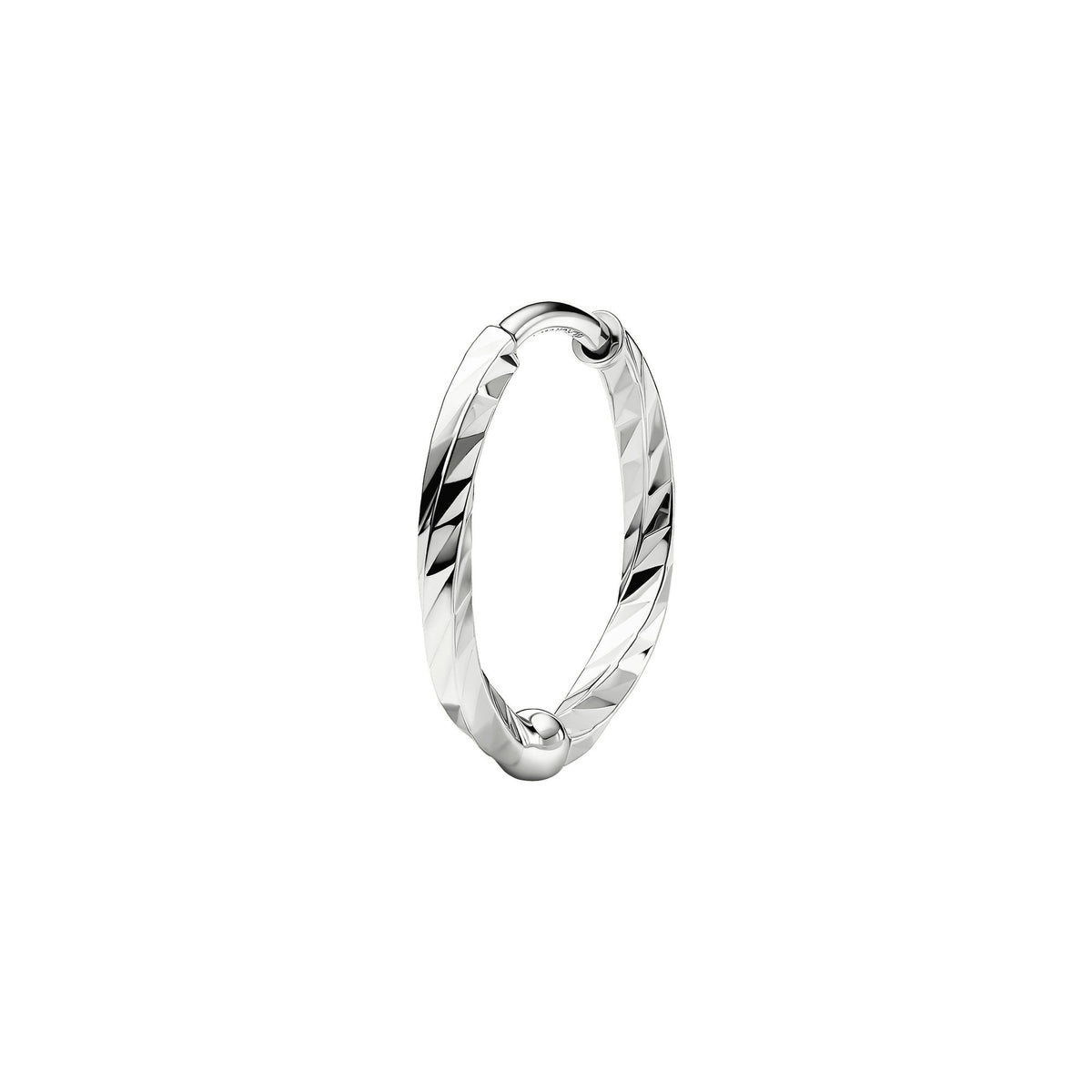DC 10 14K White Gold Huggie