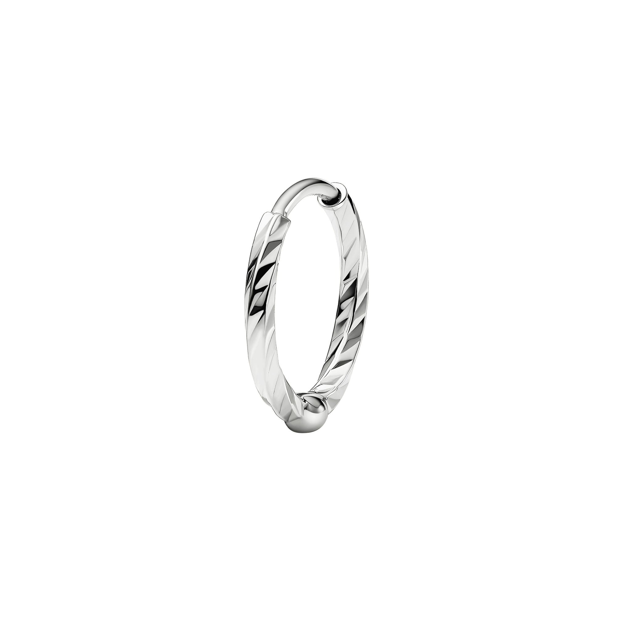 DC 9 14K White Gold Huggie