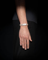 14mm Prong Pavé 18K Yellow Gold & Rhodium coated Silver Bracelet w. Moissanite