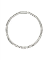 10mm Prong Pavé Rhodium coated Silver Necklace w. Moissanite