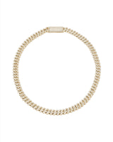 10 mm Stecker Pavé 18K Gelbgold beschichtetes Silber Halskette w. Moissanit