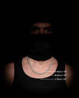 10 mm Stecker Pavé 18K Roségold beschichtete silberne Halskette w. Moissanit