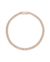 10 mm Stecker Pavé 18K Roségold beschichtete silberne Halskette w. Moissanit