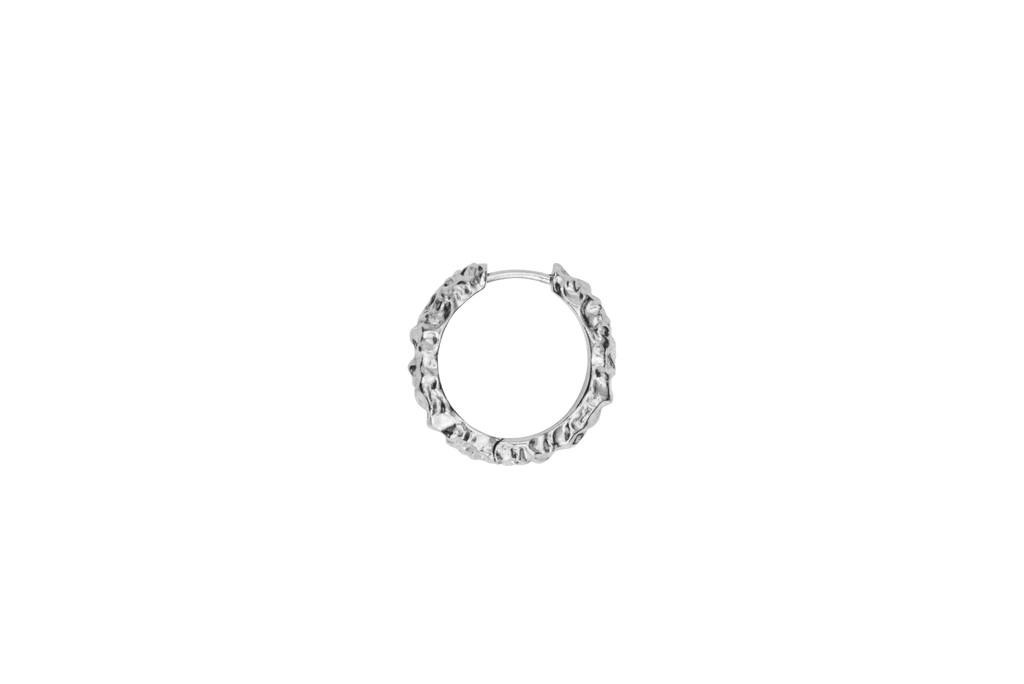IX Crunchy Edge Silver Hoop