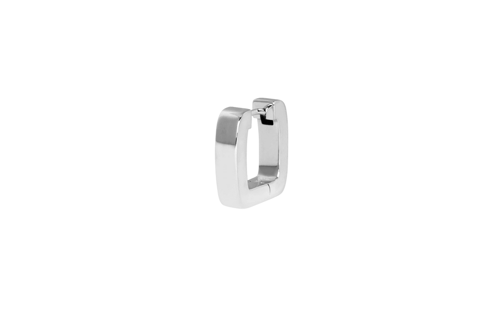 IX Bold Square Silver Hoop